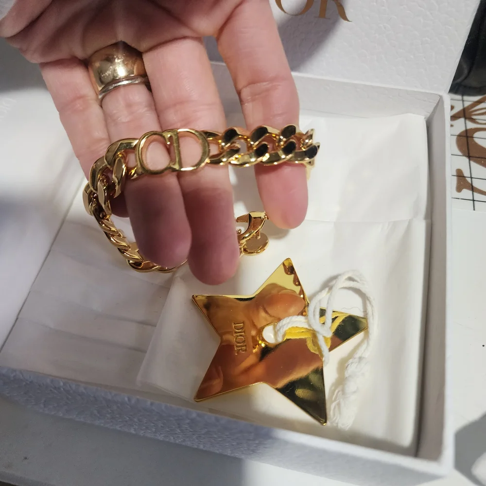 DIOR CD Gold Tone Star Charm Bracelet - Gold - Picture 3 of 3